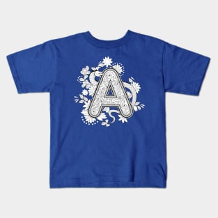 Doodle image with letter A Kids T-Shirt